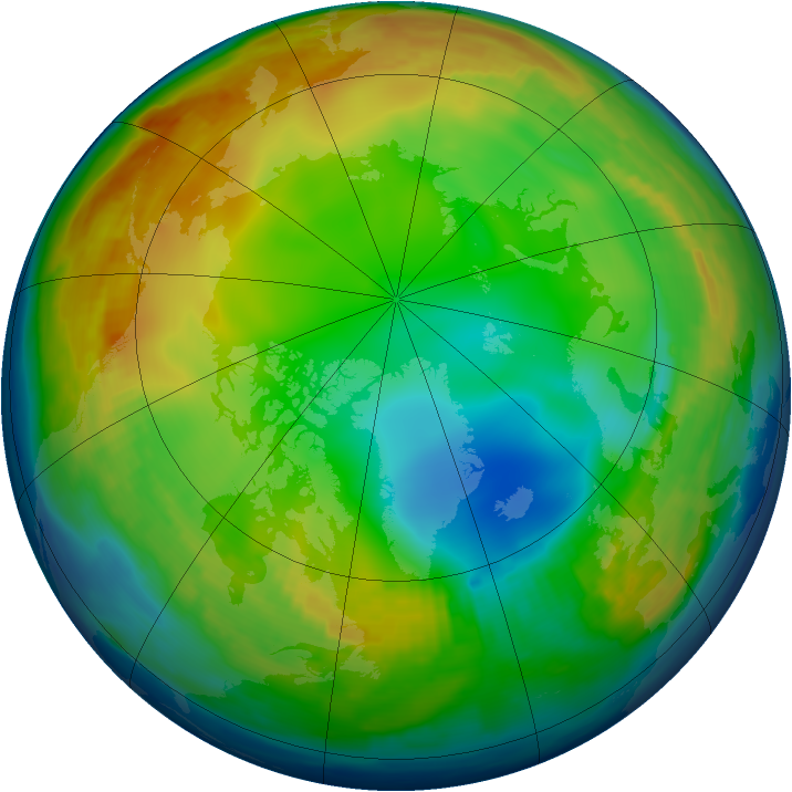 Arctic ozone map for 03 January 1997